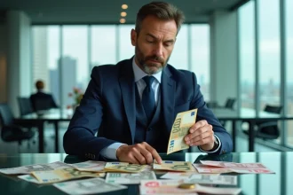 Analyste financier comparant des billets de banque internationaux pour évaluer la force des devises mondiales