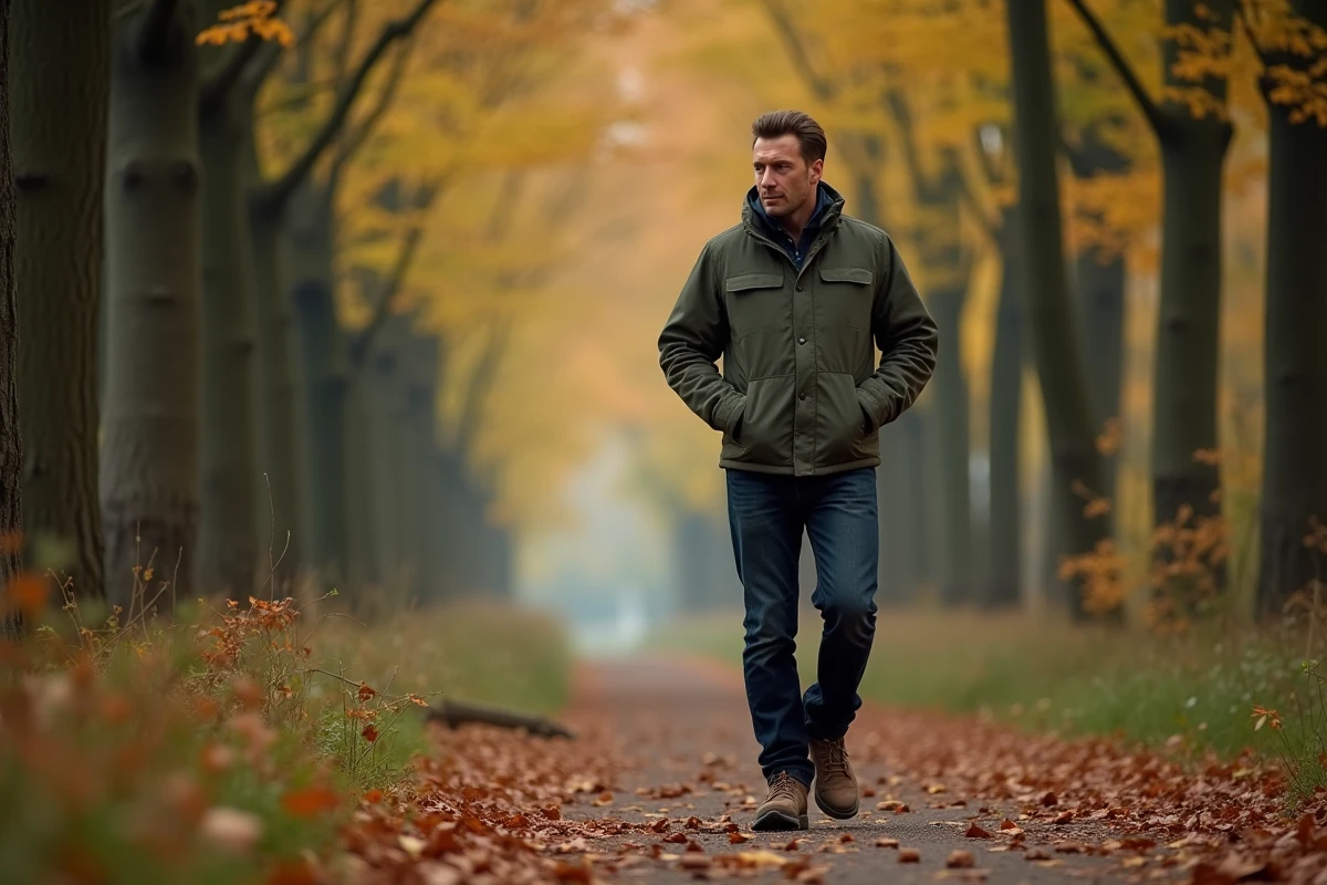 Homme se promenant en forêt pour retrouver la sérénité et guérir de l'anxiété